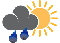 Moderate rain at times